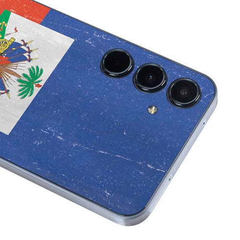 Haitian Flag Distressed Galaxy A55 5G Skin